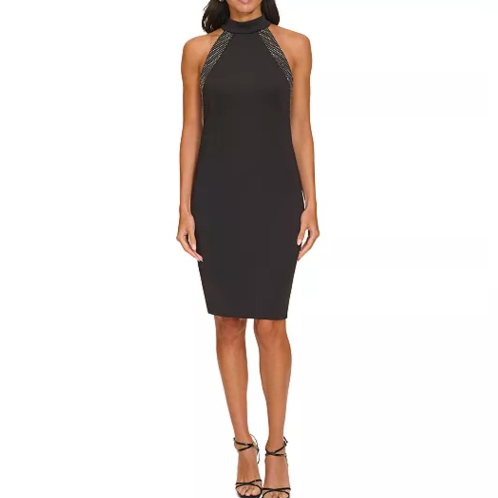 NWT Calvin Klein Embellishments Halter Sheath - Picture 5 of 5